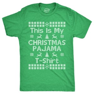 Mens This Is My Christmas Pajama T Shirt Funny Cozy Xmas PJs Tee For Guys - Crazy Dog Men's T Shirt - 1 of 4