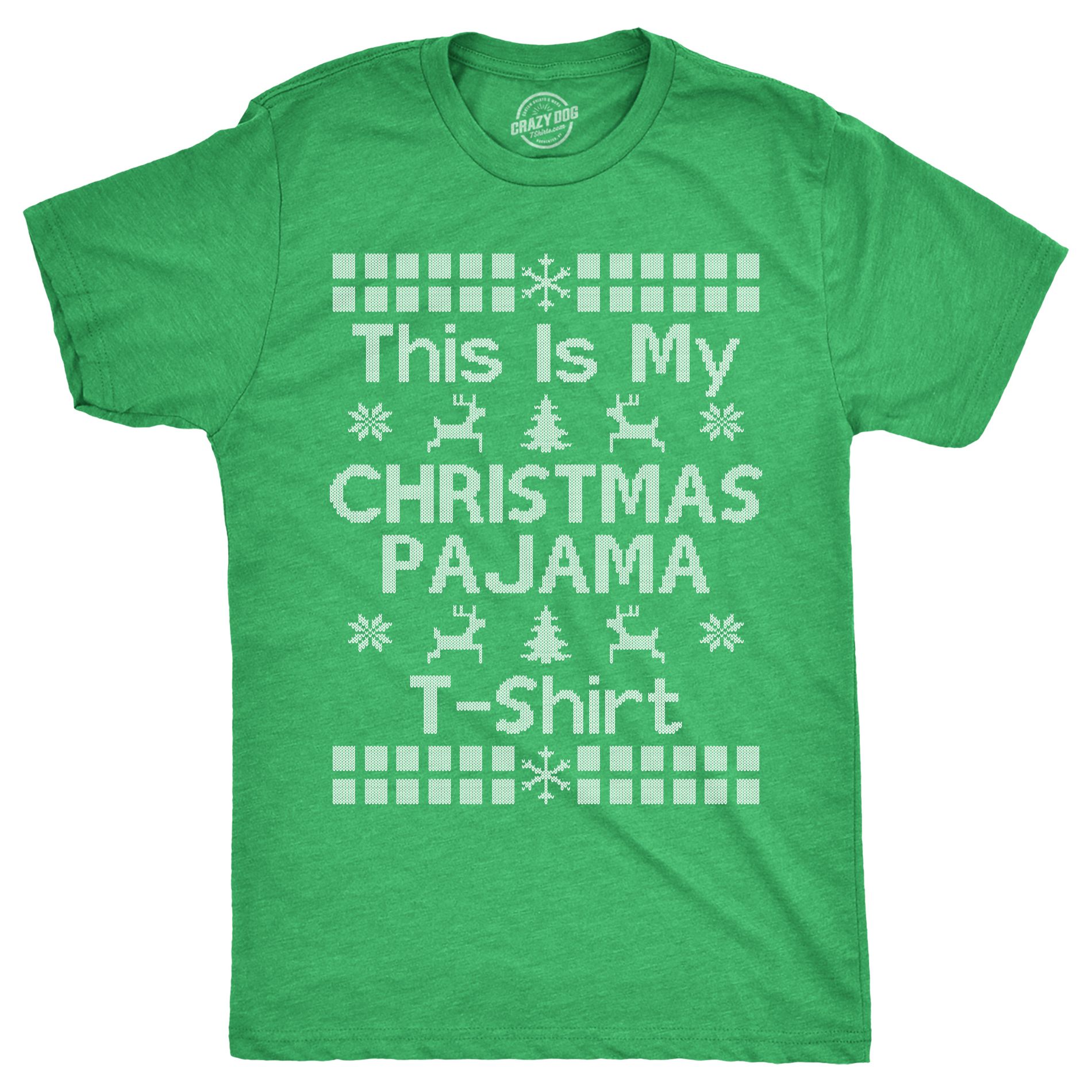 Mens This Is My Christmas Pajama T Shirt Funny Cozy Xmas PJs Tee for Guys - Crazy Dog Men's T Shirt Gift For Christmas