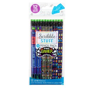 Scribble Stuff 12ct Poly Bag Pencils Gaming - 1 of 4