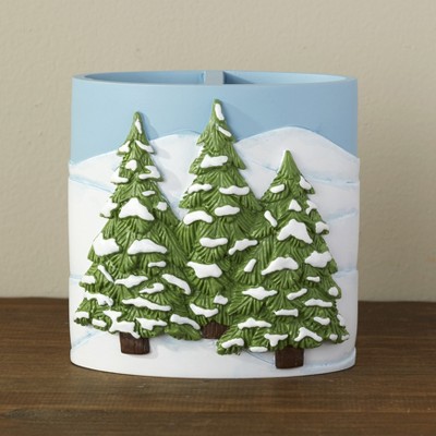 Lakeside Christmas Winter Evergreen Tree Bathroom Countertop Toothbrush Holder