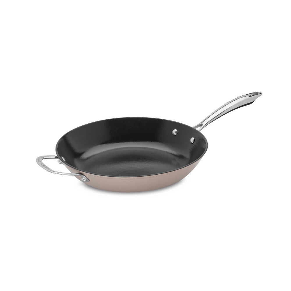 Cuisinart Castlite Ceramic Nonstick Cast Iron 12" Skillet with Helper Handle Cremini