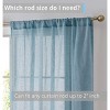 HLC.ME Penelope Faux Linen Textured Privacy Sheer Light Filtering Rod Pocket Curtains Panels, Set of 2 - 3 of 4