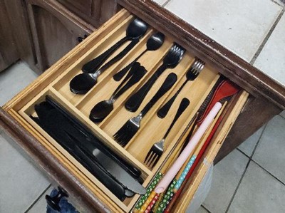 Kitchen Bamboo Silverware Organizer- 5 Compartments - Bamboo Drawer Or –  TreeLen
