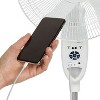 airbro™ 18-In. 9-Speed Indoor/Outdoor Rechargeable Floor Standing Fan with Solar Charging and LED Night-Light, FSA-18 in White - 2 of 4