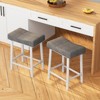2/4 Bar Stool Set, 24 Inch PU Leather Bar Stool with Heavy Duty Metal Legs, Thick Saddle Seat, Kitchen Island Breakfast Stool - 4 of 4