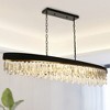 LNC Zephyrine 10-Lights 47" Modern Luxury Rectangle Crystal Chandelier, Gold and Black - 2 of 4