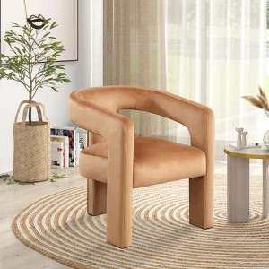 Bestier 25 in. Wide Modern Soft Design Upholstered Microfiber 3-Legged Arm Accent Chair - 1 of 4