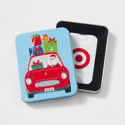 Santa Car Tin Gift Card Holder Red - Wondershop™