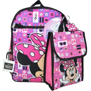 Walt Disney Minnie Mouse 16" Pink Nylon Backpack with Lunch Bag set for Girls 3+ - 1 of 4