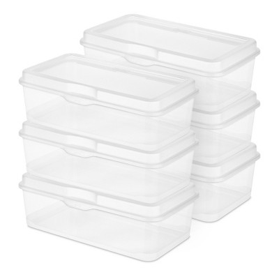 Sterilite Modular Plastic FlipTop Hinged Storage Box Container with Latching Lid for Home, Office, Workspace, and Classroom Organization