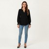 Anna-Kaci Women's Long Sleeve Eyelet Embroidered Top with V-Neckline and Ruffle Cuffs - 4 of 4