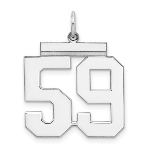 Black Bow Jewelry Sterling Silver, Athletic Collection, Large Polished Number 59 Pendant - 1 of 4