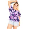 Women's Plus Size Patricia Print Top - lilac | CITY CHIC - 3 of 4