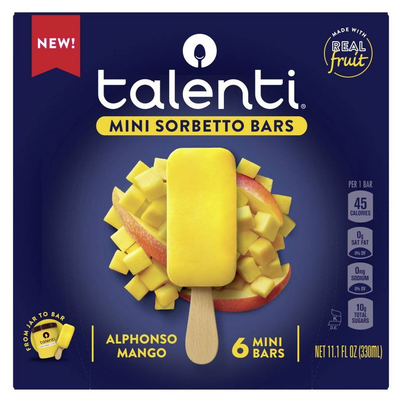 Talenti Alphonso Mango Frozen Mini Sorbetto Bars - 6pk/11.1 fl oz, 3 of 9