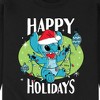 Men's - Lilo and Stitch - Happy Holidays Christmas Graphic Fleece Sweatshirt - 2 of 4