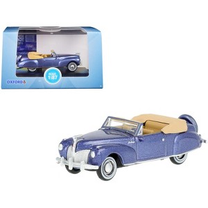 1941 Lincoln Continental Convertible Darian Blue Metallic with Tan Interior 1/87 (HO) Scale Diecast Model Car by Oxford Diecast - 1 of 4