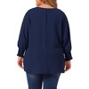 Agnes Orinda Women's Plus Size Chiffon Crew Neck Batwing Ruffle Long Sleeve Casual Blouses - 4 of 4
