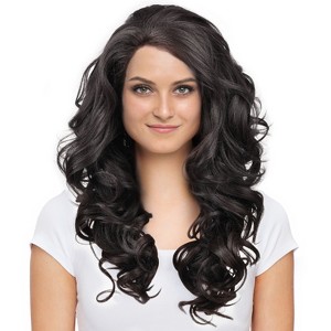Synthetic Lace Front Curly Wig for Women, Medium Length Natural Looking Wave Hair Wigs - 1 of 4