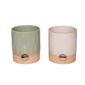 Transpac Large Self Watering Planter Set of 2 Spring Home Decorations - 1 of 1