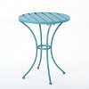 VYNXARIA 3-Piece Outdoor Bistro Set - Colorful Iron Table and Stacking Chairs, Weather Resistant, Modern Design,Blue - 4 of 4
