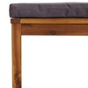 vidaXL Solid Acacia Wood Footrest with Dark Gray Cushion - Durable Outdoor Patio Furniture for Comfortable and Stylish Garden Lounge Sets - 4 of 4