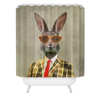Deny Designs Coco de Paris Vintage Mister Rabbit Shower Curtain