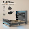 GREENSTELL Full Bed Frame with HIgh Upholstered Headboard & Charging Station and LED Light - 4 of 4