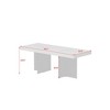 Famapy White Dining Table 78.7(w) x 31.5(w) Tempered Glass Legs - 2 of 4