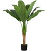 Monarch Specialties Artificial Plant 43 inch Tall Banana Tree Indoor Faux Fake Floor Greenery Potted Real Touch Decorative Green Leaves Black Pot - 2 of 4
