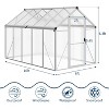 Acekool 6x10FT Aluminum Greenhouse - Polycarbonate Panels, Roof Vent & Sliding Door for Outdoor Gardening - 2 of 4