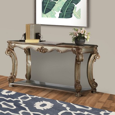Royal Hampton Sofa Table with Bottom Shelf in Golden Brown