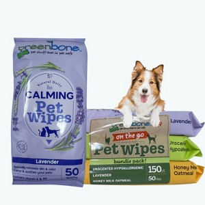 Greenbone Lavender Scented On-the-Go Dog and Cat Wipes - 150ct - 1 of 4