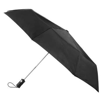 Totes One-Touch Auto Open Close ECO Compact Umbrella - Black