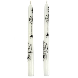 The Lakeside Collection Halloween Taper Candles or Candleholders - White/Black Spider Web - 1 of 1