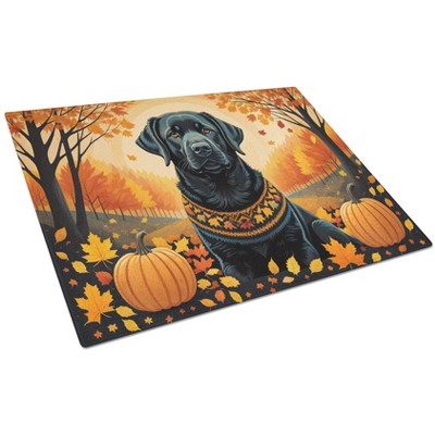 NEW Black Labrador Retriever Fall Glass Cutting Board Decorative Tempered Glass Kitchen Cutting and Serving Board Large Size Chopping Board