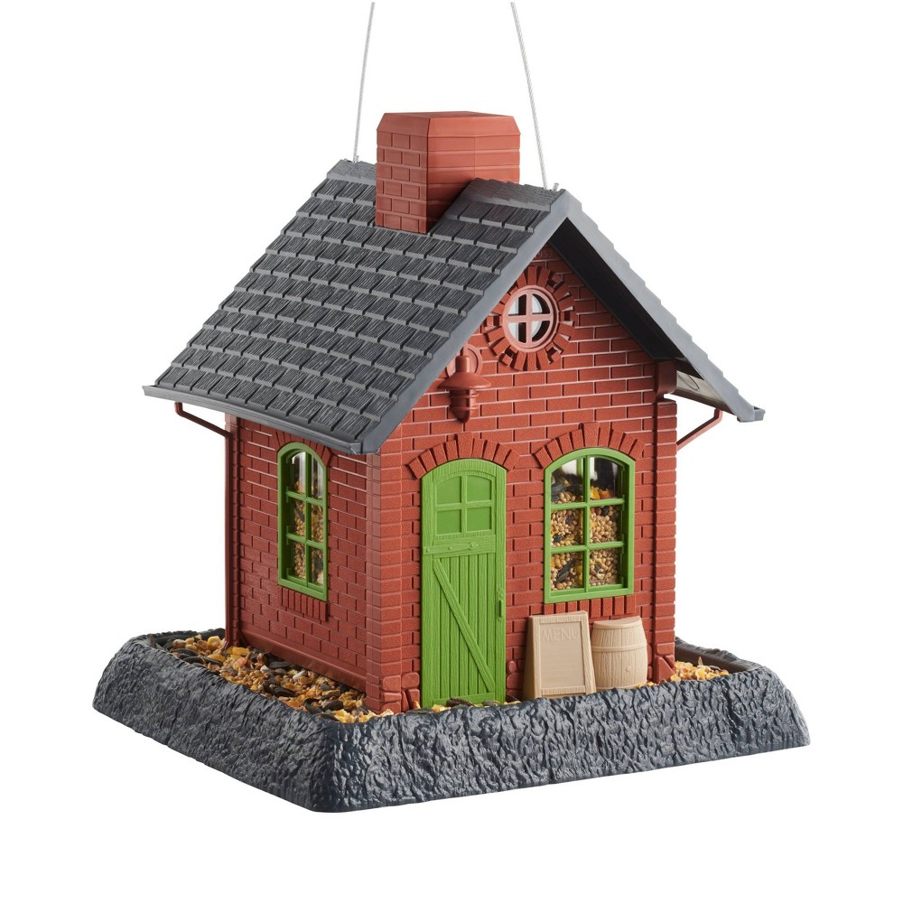 North States Old Town Pub Hopper Bird Feeder 11.25" Dark Red