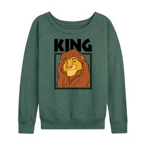Women's - Disney - King Mufasa Lightweight French Terry Wide Neck Long Sleeve Shirt - 1 of 4