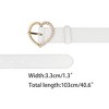 INSPIRE CHIC Women's Solid Color Heart-Shaped Buckle with Beads Belts - 3 of 4