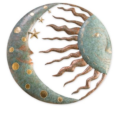 Wind & Weather Celestial Sun and Moon Metal Wall Art