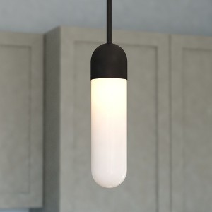 VAXCEL Thalia Contemporary Mini Pendant Ceiling Light White Pill Glass - 1 of 4