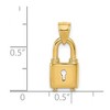 Black Bow Jewelry 14k Yellow Gold Polished Key Hole Lock Pendant, 8mm - 4 of 4