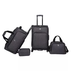 Skyline 4pc Softside Checked Luggage Set - Gray Geo