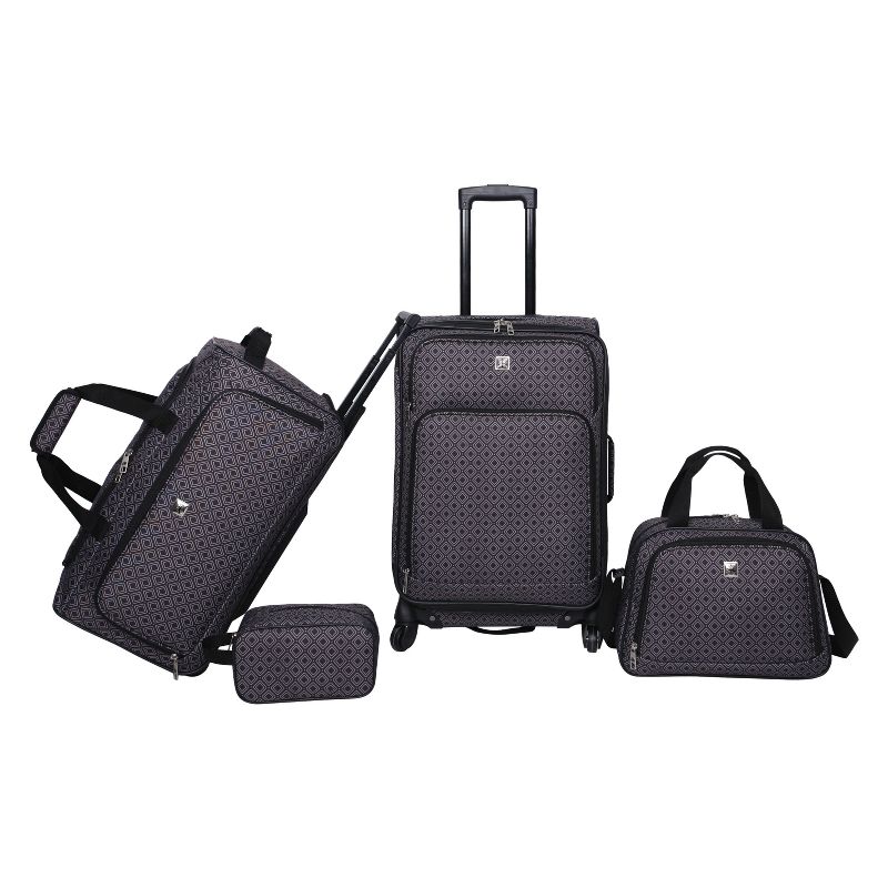Skyline 4pc Softside Checked Luggage Set - Gray Geo, 1 of 16