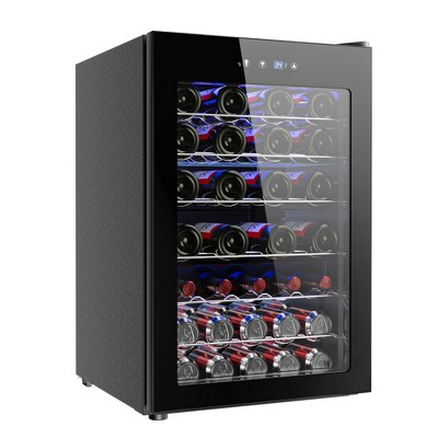Simzlife 45 Bottle Wine Cooler Refrigerator, Small Built-in Wine Fridge, 4.5 Cu.ft Mini Fridge with Adjust Temperature