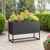 47*18*18 Inch Large Metal Rectangular Planter with Shelves and Drainage Holes for Indoor/Outdoor Use - 4 of 4