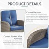 Buenhomino Patio Swivel Chairs Set of 2 and Side Table, Outdoor Swivel Rocker Chairs with High Back and Thick Cushions, Wicker Patio Furniture Set - 2 of 4