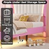 BABYYER Full Size Upholstered Bed Frame, Modern Princess Platform Bed with Adjustable Crown Headboard, No Noise for Girls - 3 of 4