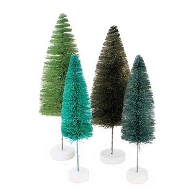 Cody Foster 11.75 In Green Hue Rainbow Trees Village Decorate Bottle Brush Bottle Brush Trees