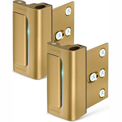 HANPURE 2Pcs Home Security Door Reinforcement Lock: Metal Door Locks for Front Door Locks Kids Safety Child Proof Door Latch Withstand 800 lbs Inside