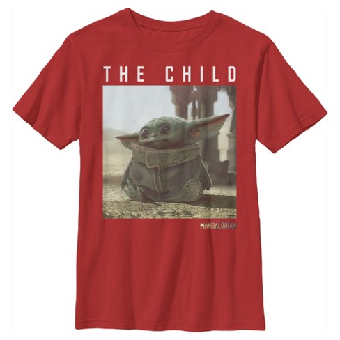 Boy's Star Wars The Mandalorian The Child Frame T-shirt - Red